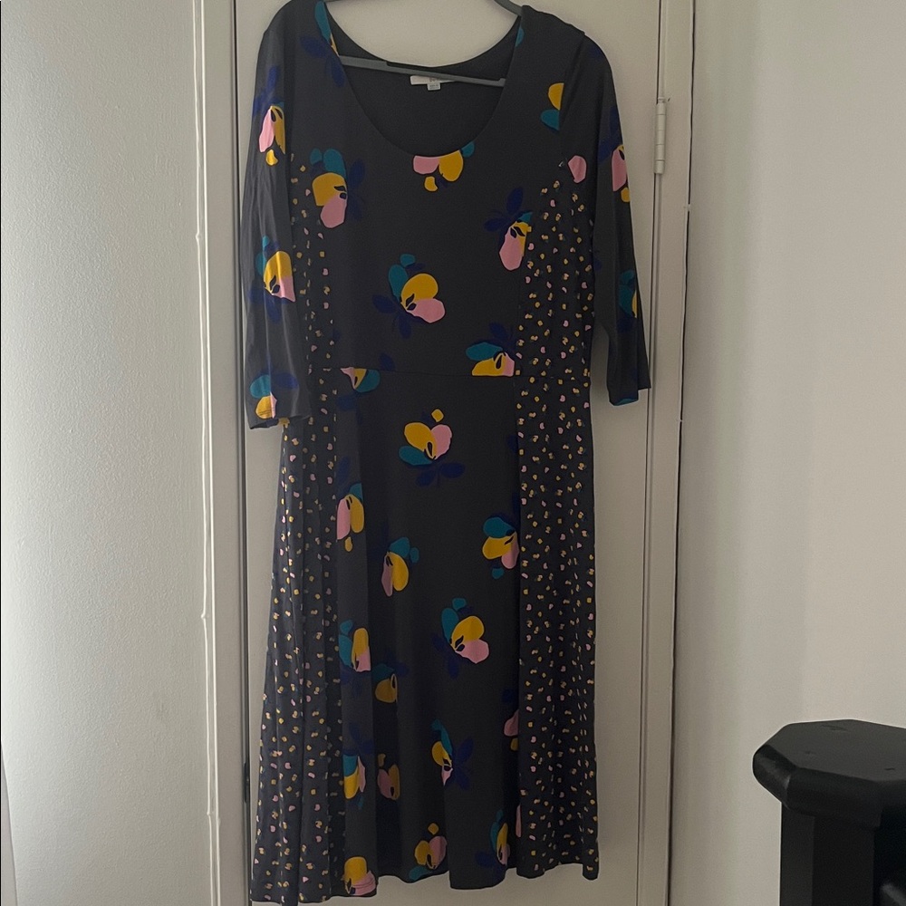 Boden Navy Dress with Colorful Accents